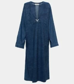 Valentino Midikleid Aus Denim
