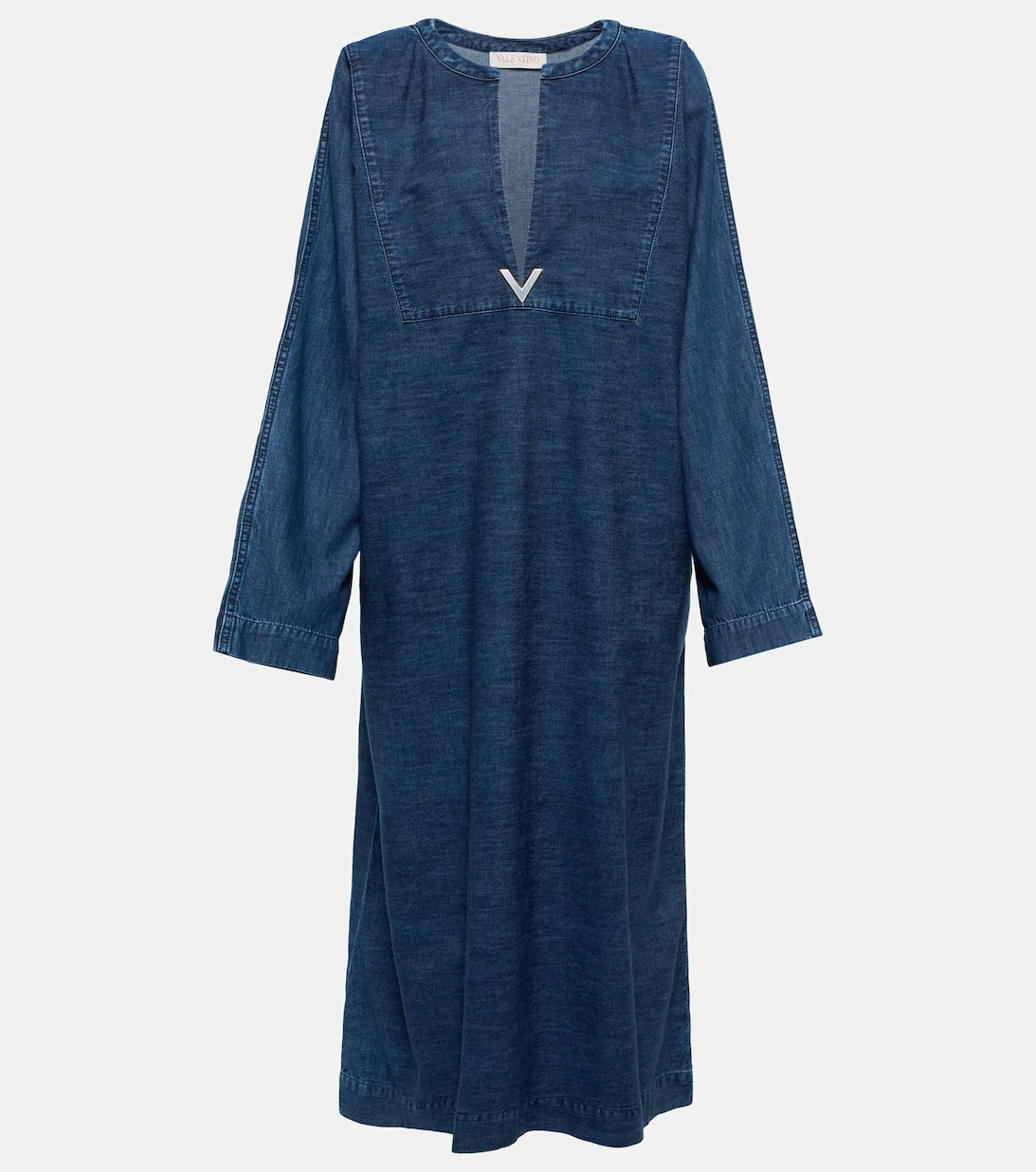 Valentino Midikleid Aus Denim 1 Valentino Midikleid Aus Denim