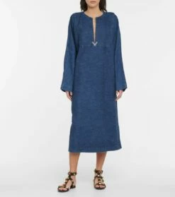 Valentino Midikleid Aus Denim 9 Valentino Midikleid Aus Denim -Mytheresa Verkaufs-Shop P00633779 d2