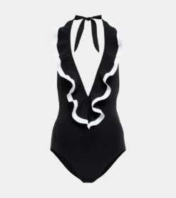 Badeanzug Mit Rüschenbesatz