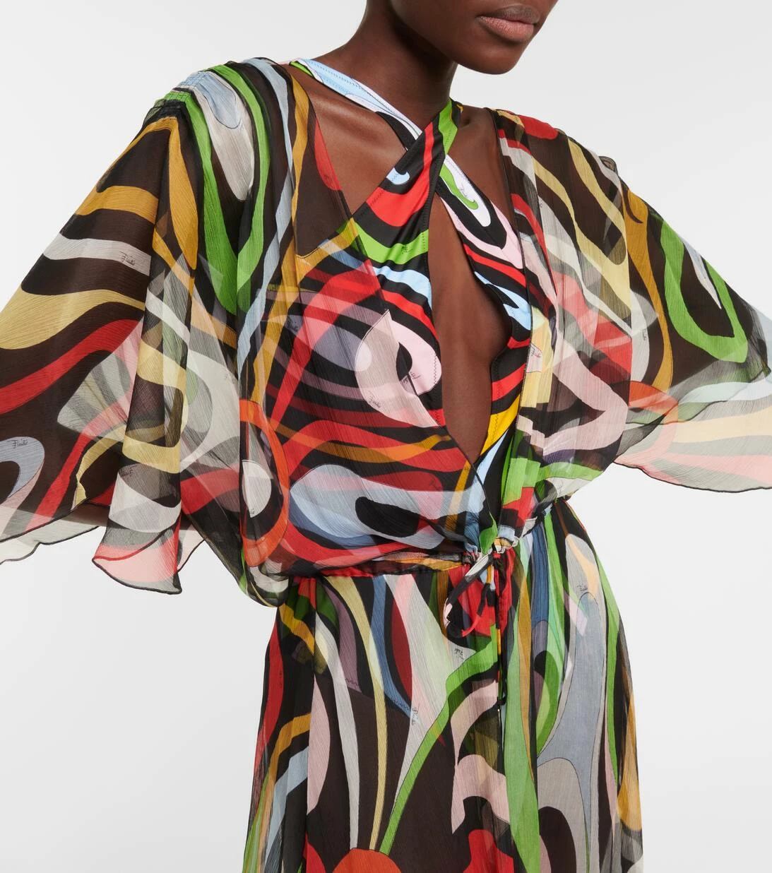 Bedruckter Cover-up Aus Seide 4 Bedruckter Cover-up Aus Seide – Bild 4