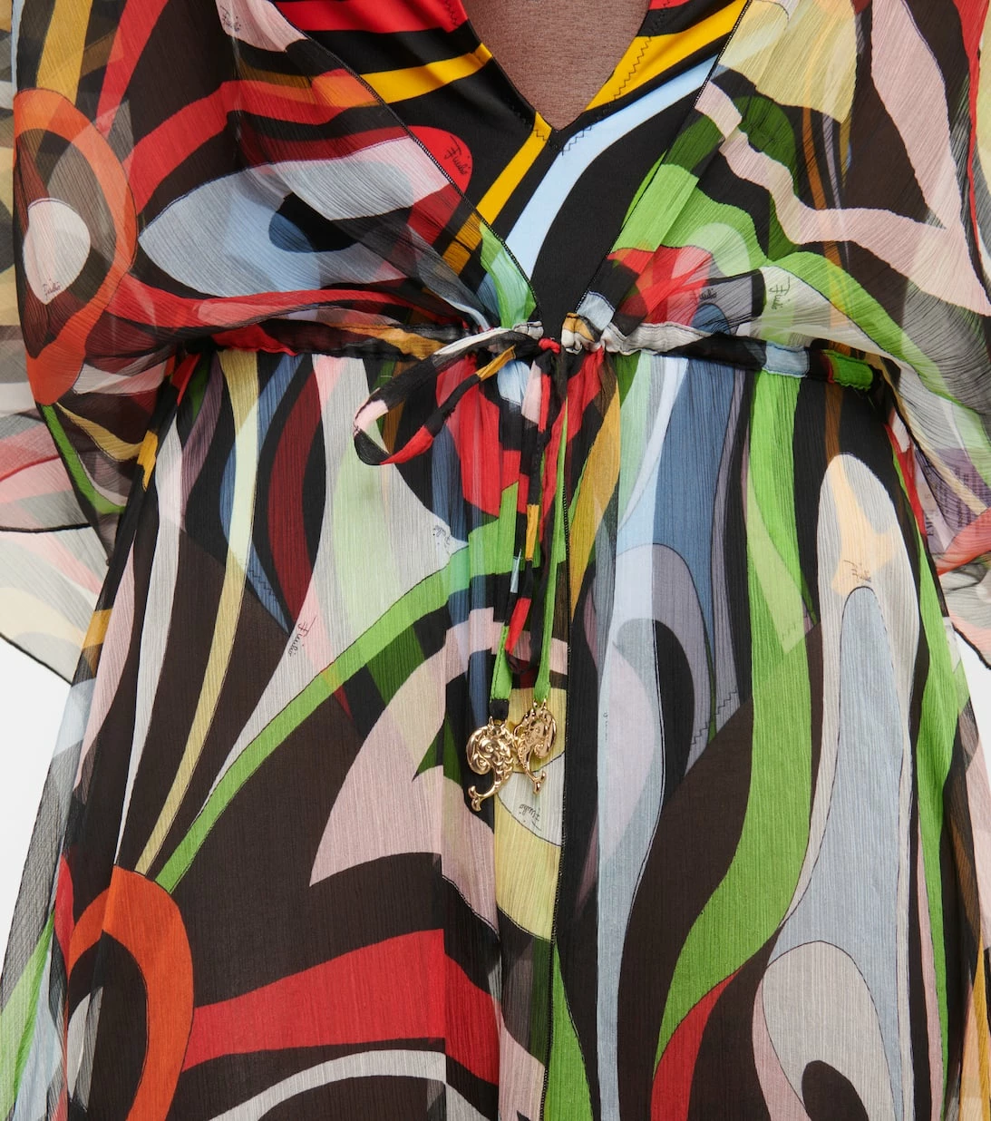 Bedruckter Cover-up Aus Seide 5 Bedruckter Cover-up Aus Seide – Bild 5