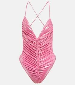 Norma Kamali Badeanzug Butterfly Mio Aus Lamé